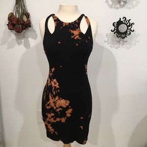 Reverse Tie Dyed (Bleached) cut out dress
